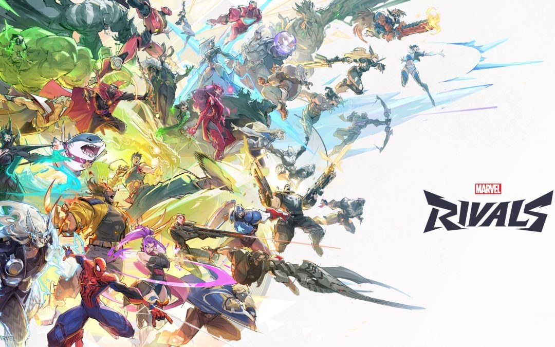 Marvel Rivals official key art showing the game's hero roster in battle
