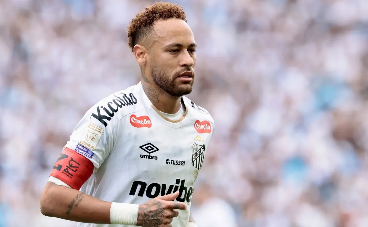 Neymar in action for Santos