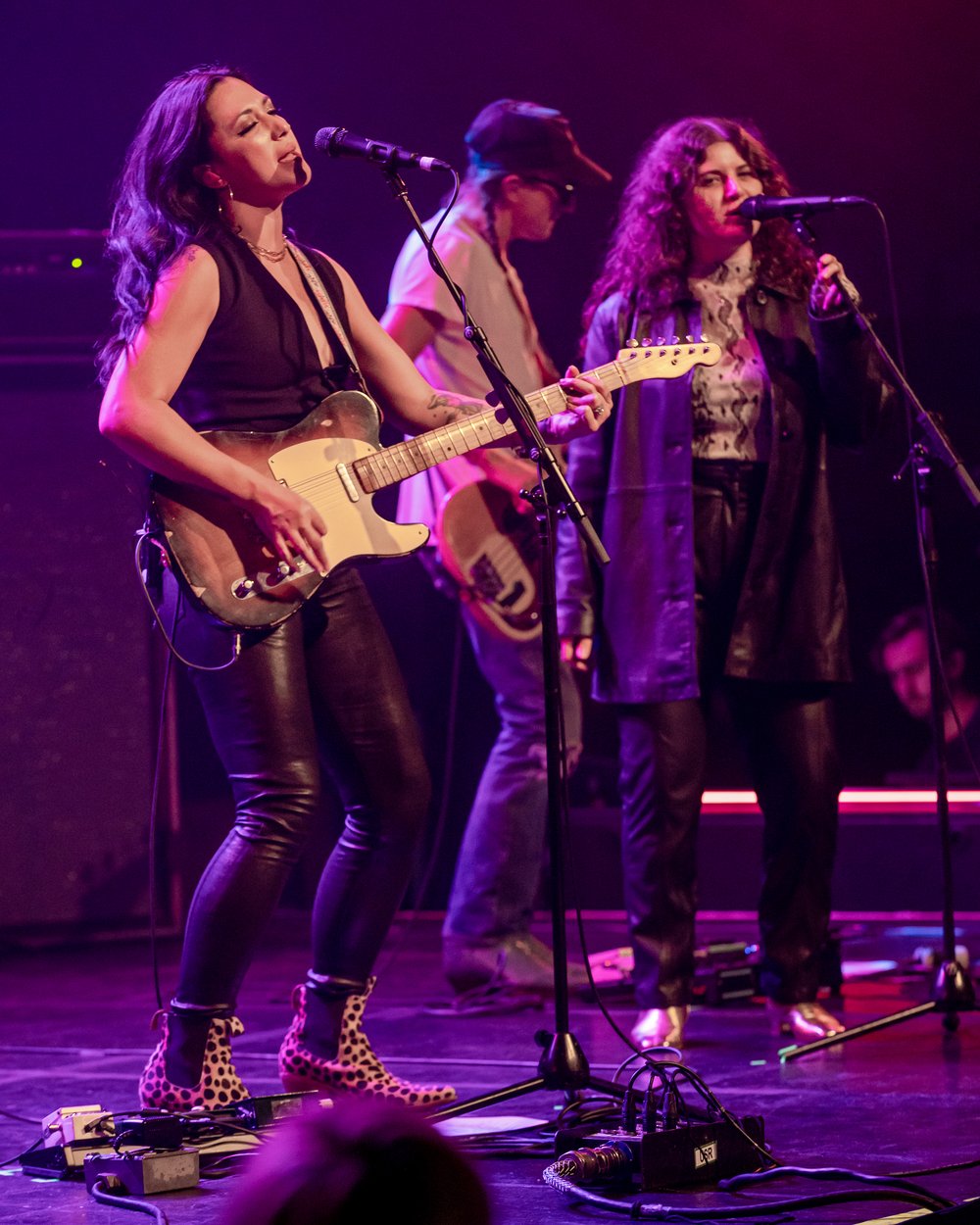 Michelle Branch on stage at the Fonda Theatre with her Fender guitar
