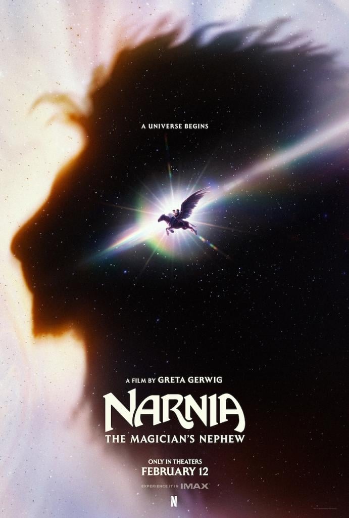 The official teaser art for 'Narnia: The Magician's Nephew' — Aslan in cosmic silhouette (Netflix)