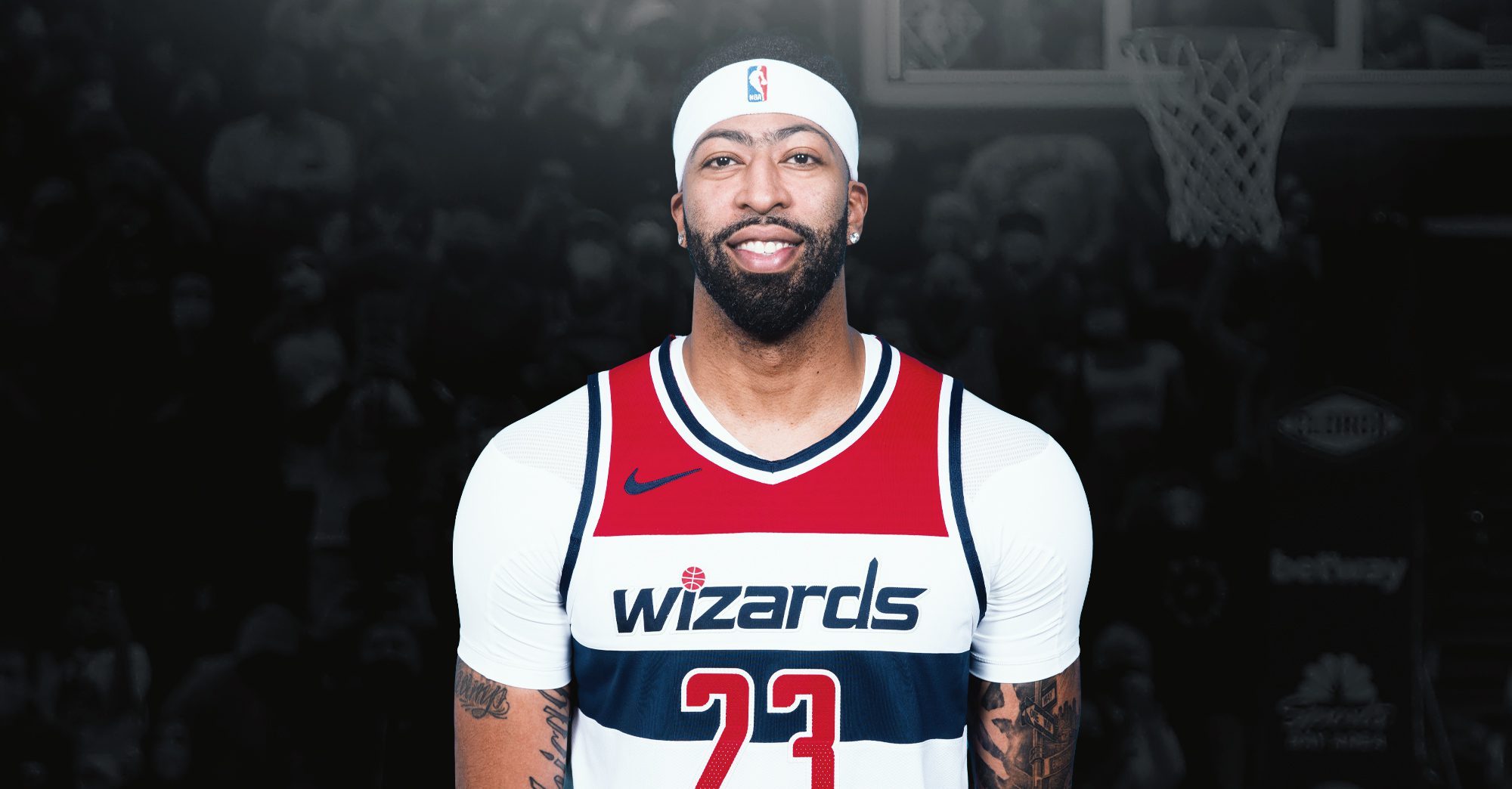 Anthony Davis in a Washington Wizards uniform — 16 points in his Wizards debut against the defending-champion Knicks at MSG