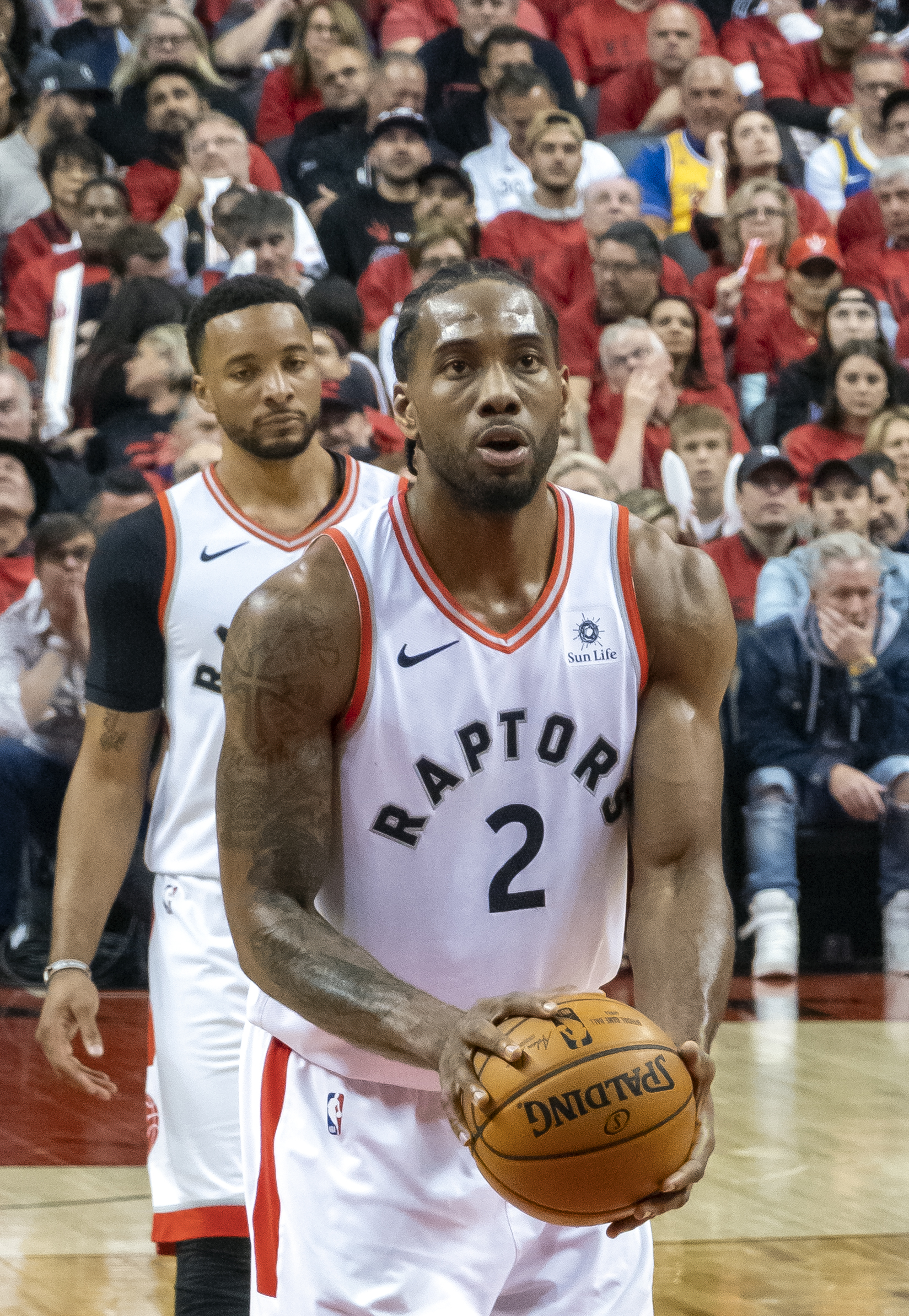 Kawhi Leonard with the Toronto Raptors during the 2019 NBA Finals (file photo)