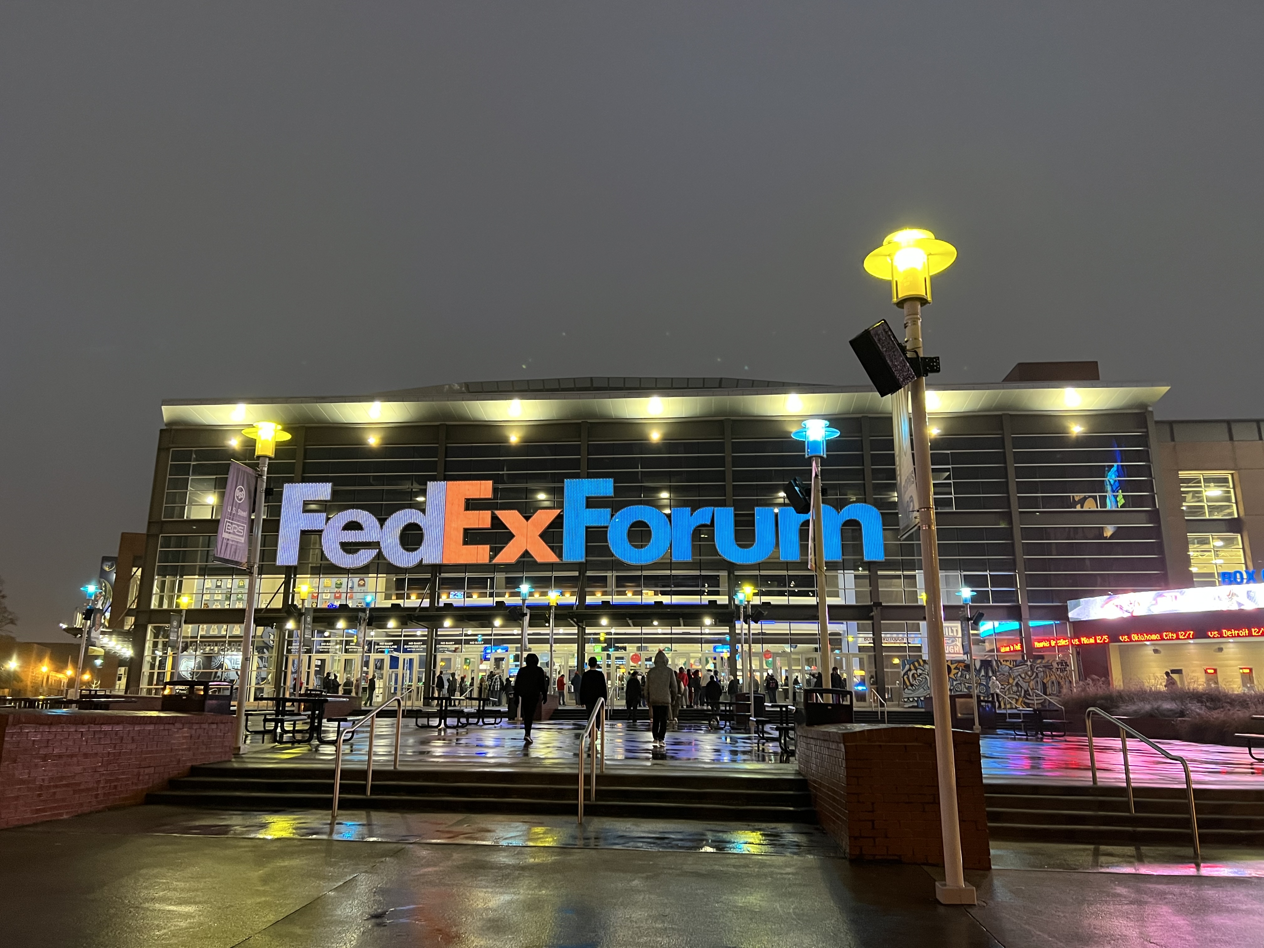 FedExForum in Memphis at night