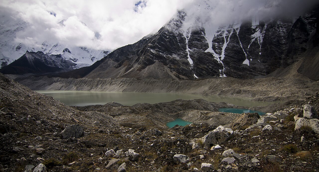 Imja Lake in Nepal, the glacial lake Nepal lowered about a decade ago