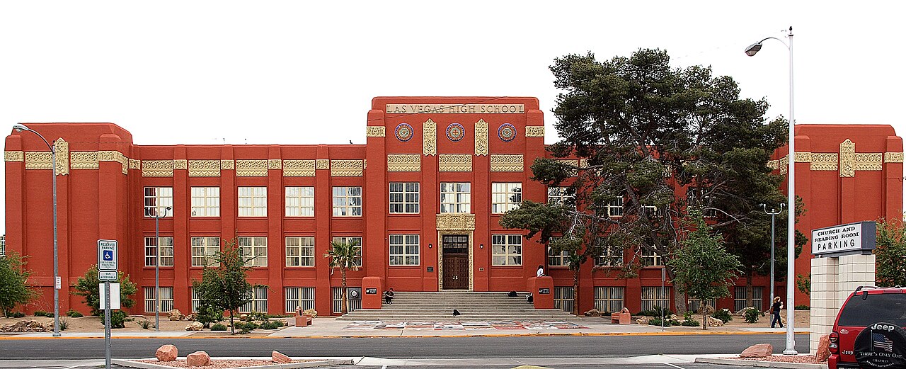 The historic Las Vegas High School building in downtown Las Vegas