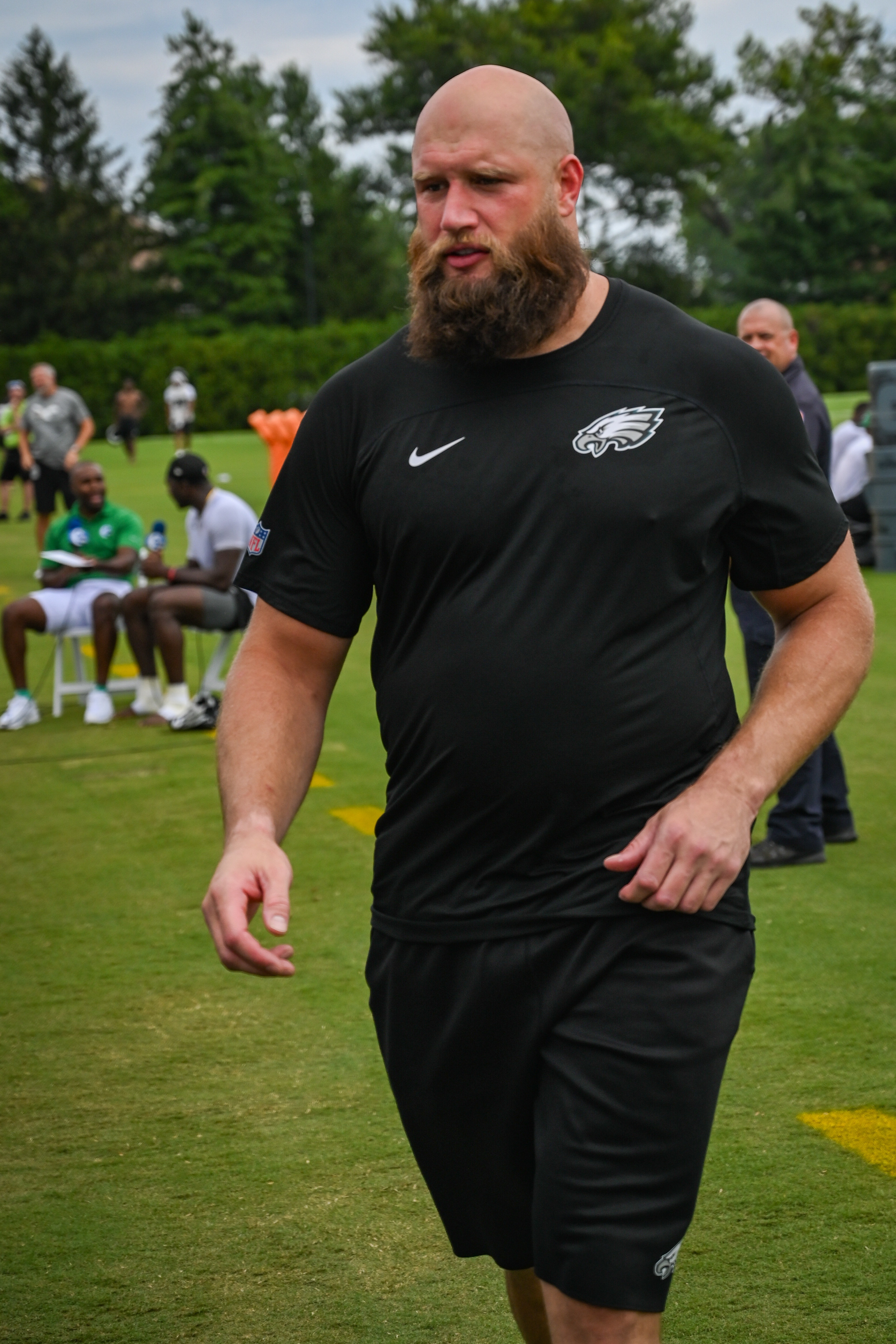 Lane Johnson at Eagles training camp in 2025
