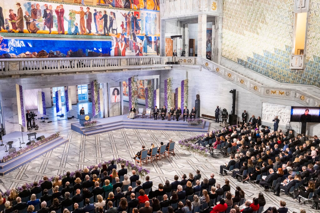 The Nobel Peace Prize award ceremony at Oslo City Hall