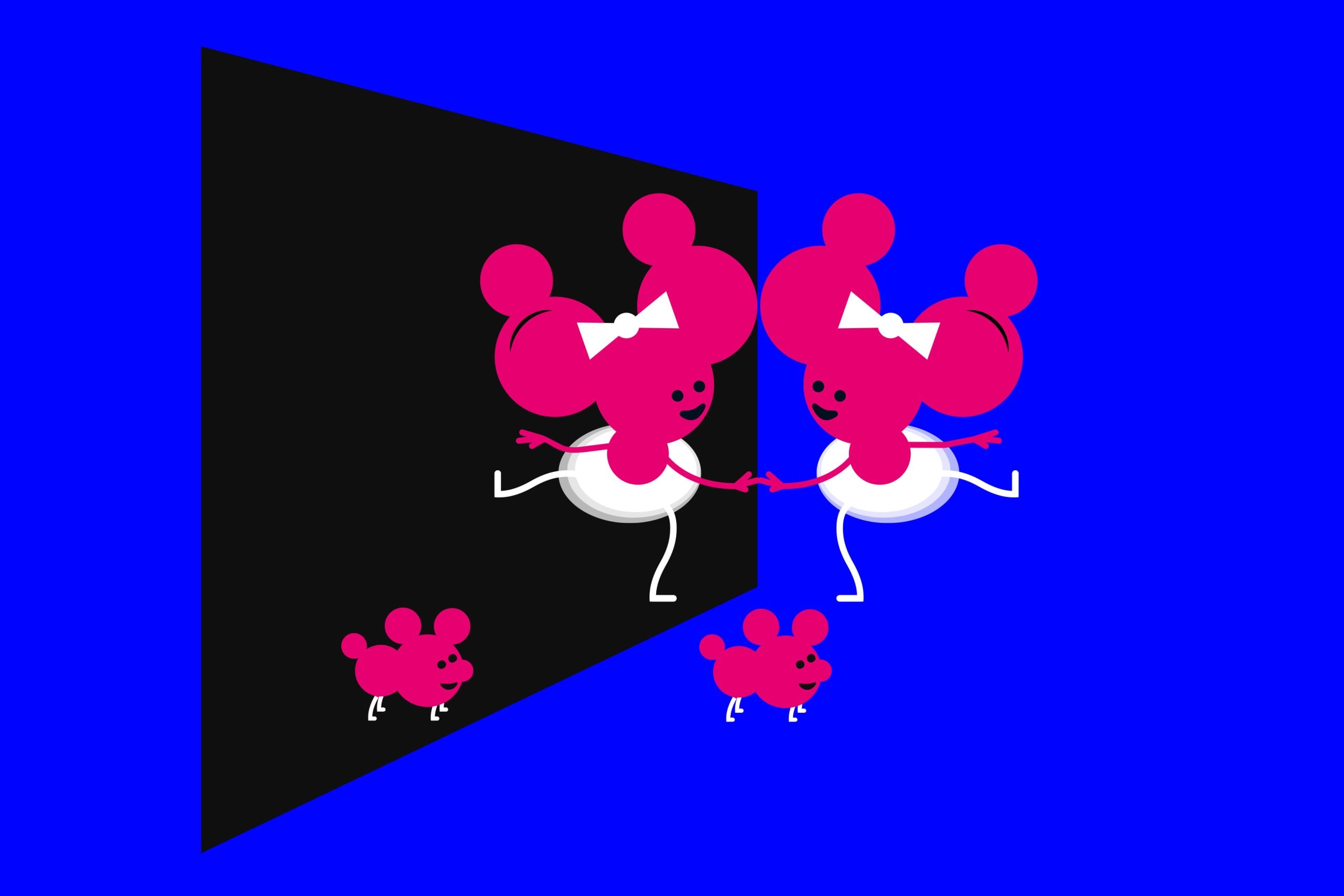 Official Nobel Prize illustration of mirror-image molecules holding hands
