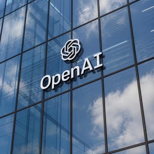 The OpenAI office building exterior with the company logo visible