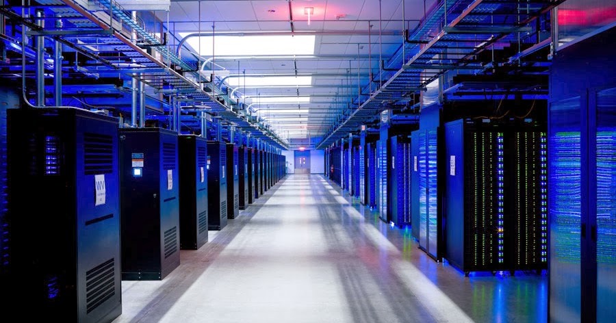 A data center server hall.