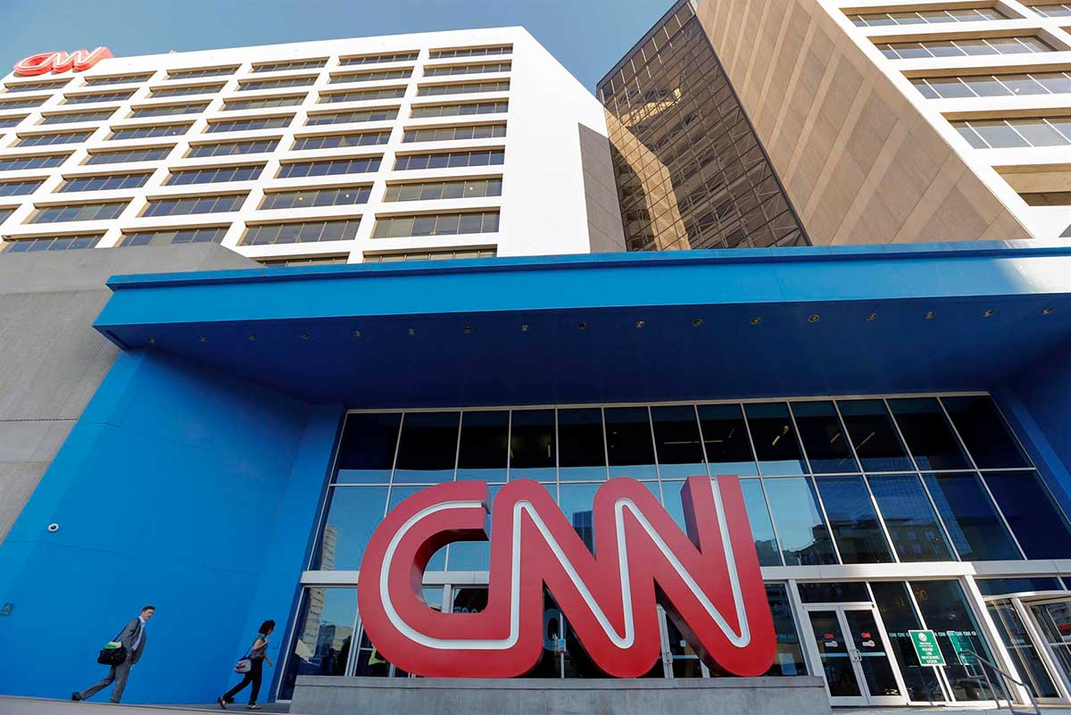 The CNN Center in Atlanta with its large red CNN logo over the entrance