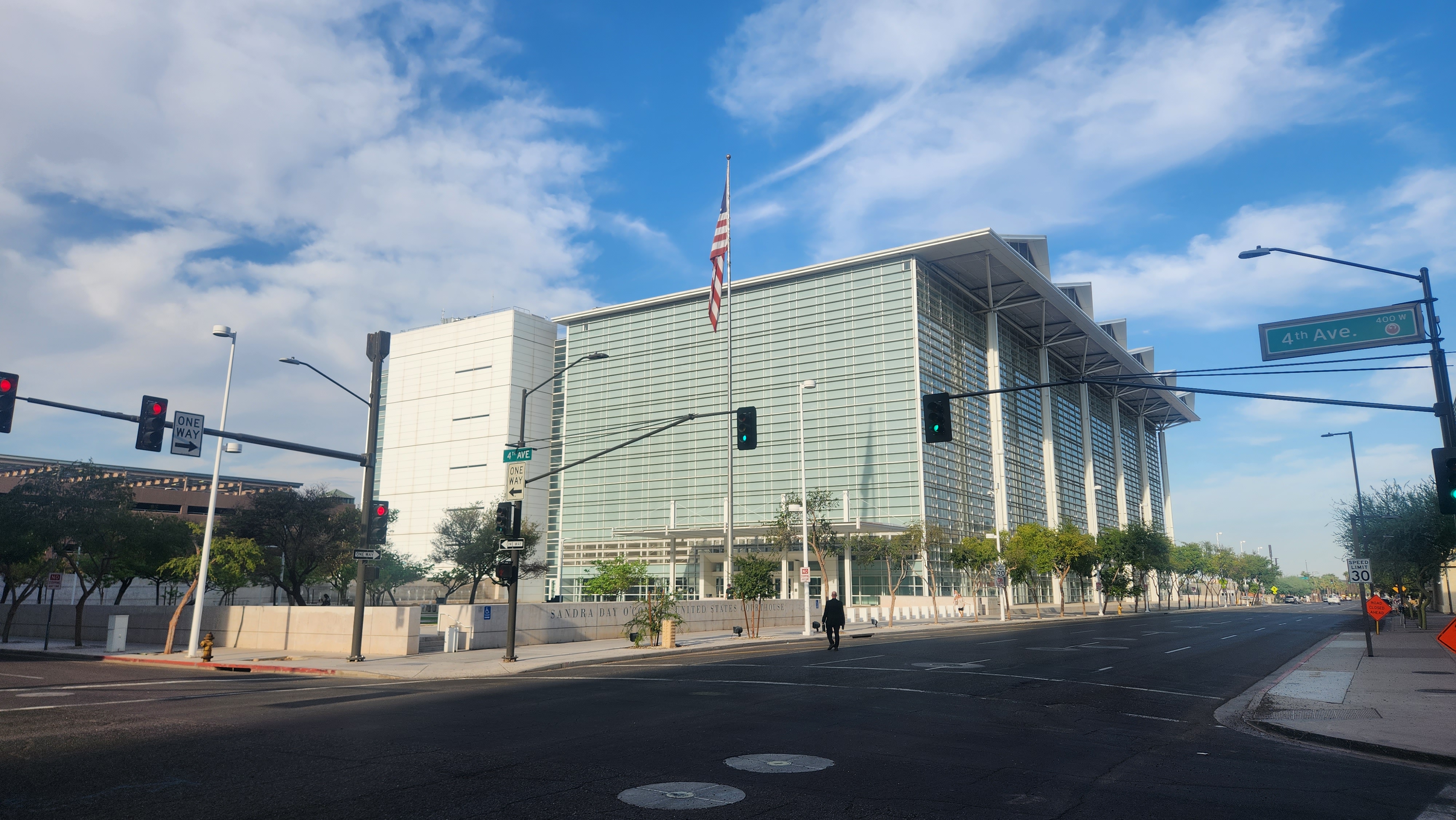 The Sandra Day O'Connor U.S. Courthouse in Phoenix in daylight