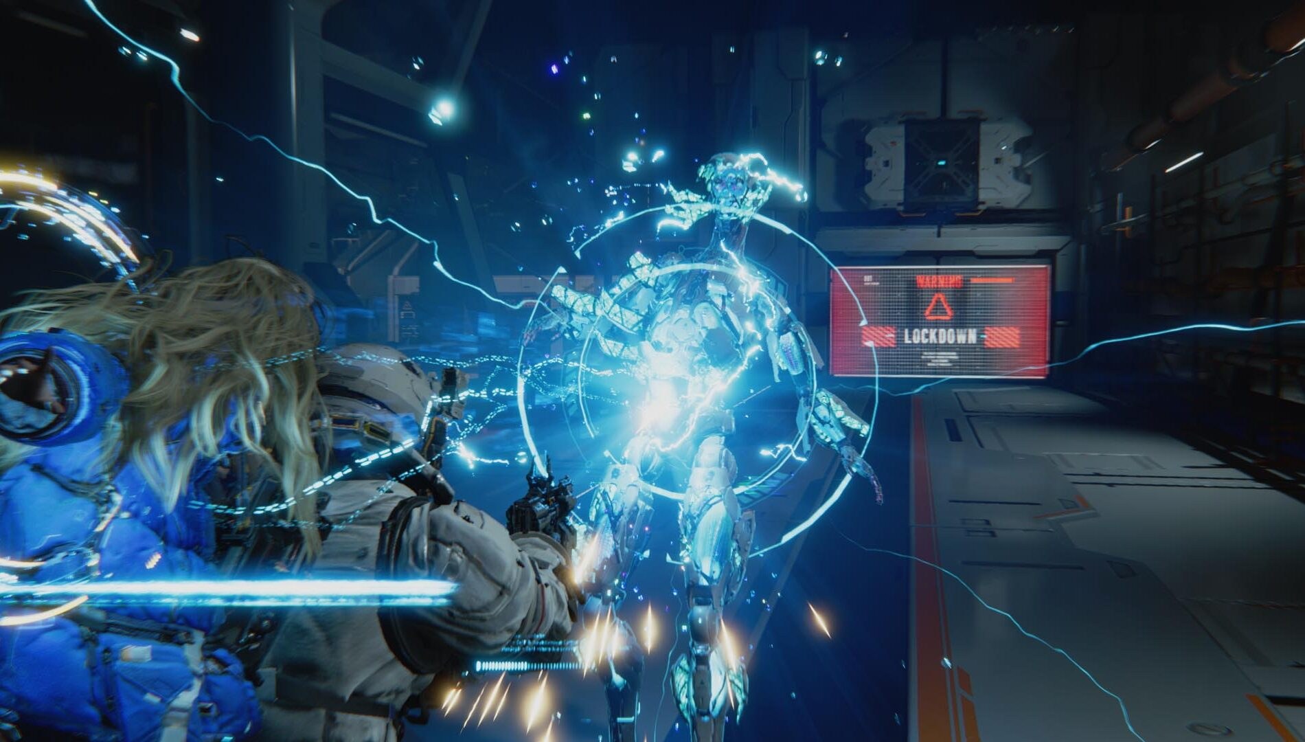 Pragmata official screenshot showing the game's sci-fi action