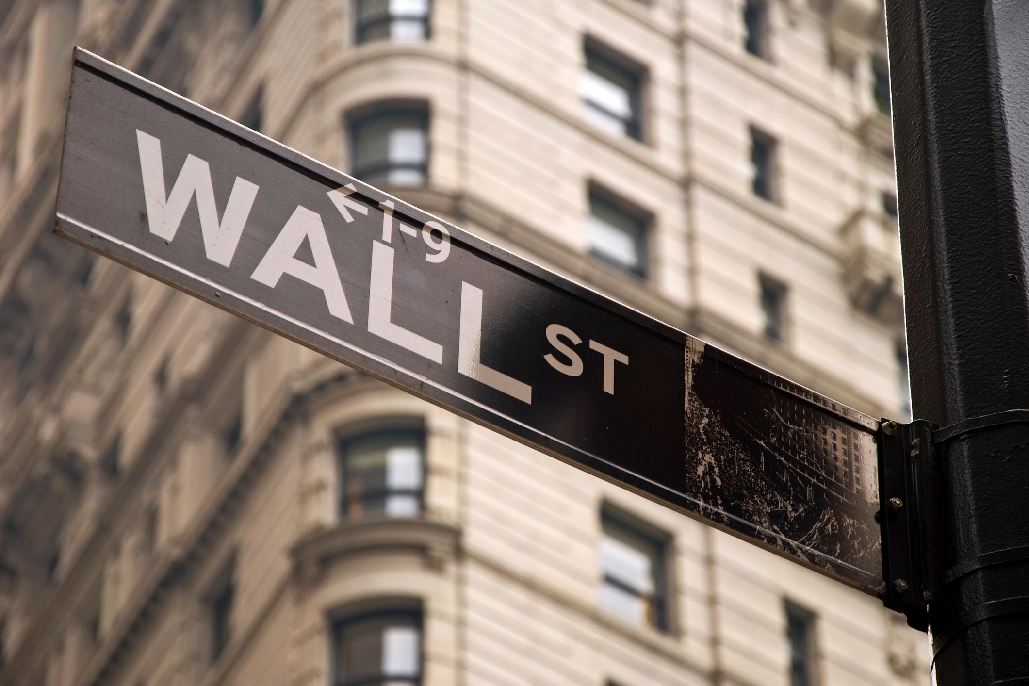 Wall Street street sign in New York City