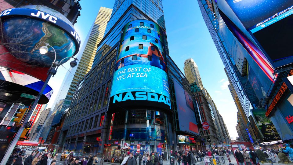 The Nasdaq tower in Times Square, New York