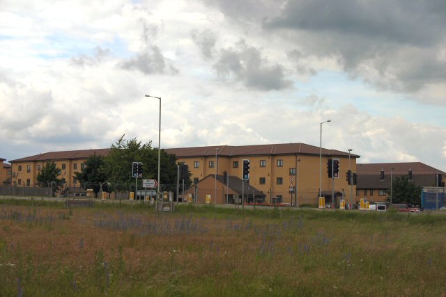 The entrance to RAF Lakenheath, a US-used RAF station in England (file photo)