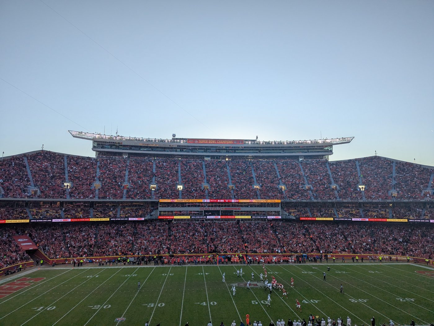 A packed NFL stadium on a Sunday afternoon