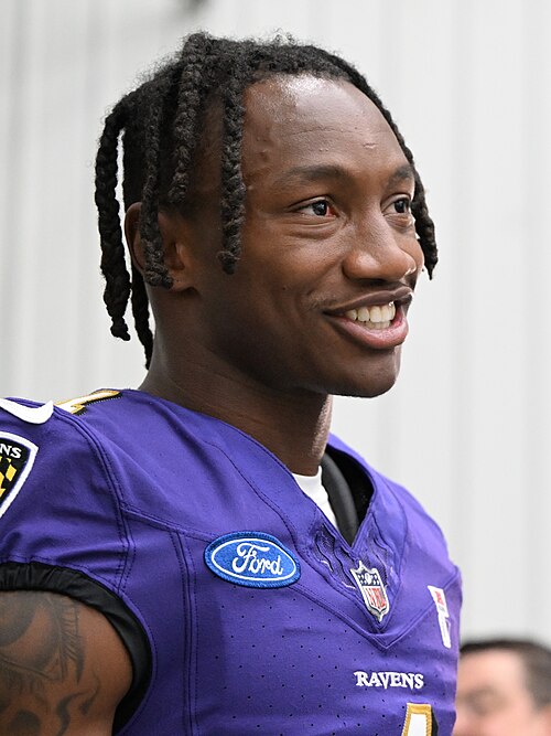 Zay Flowers during the Ravens' win over the Titans