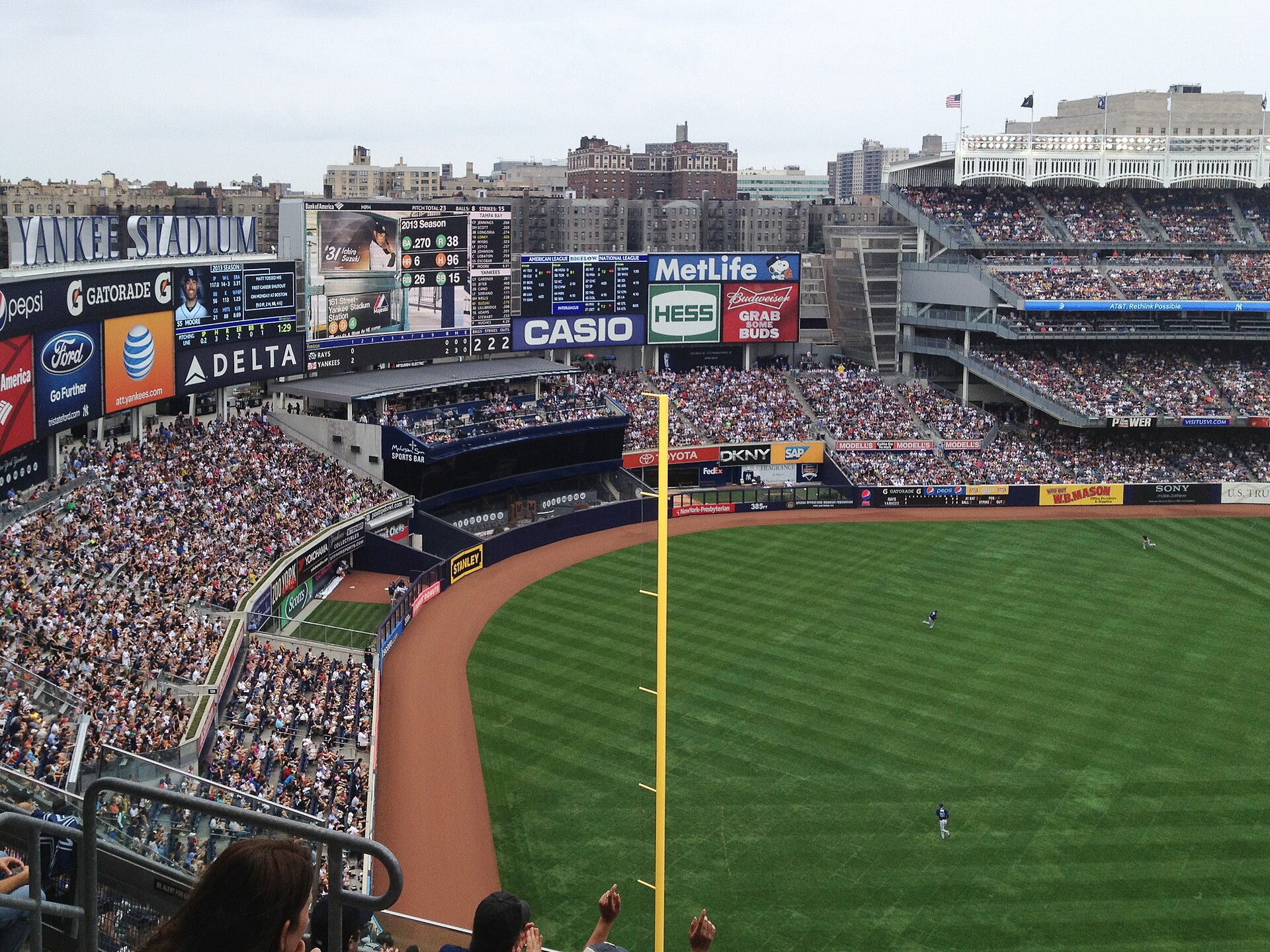 Yankee Stadium scoreboard, where the Rays completed the sweep (file photo)