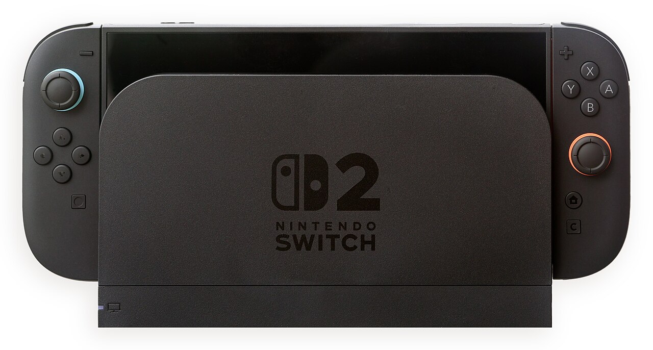 Nintendo Switch 2 console in its dock