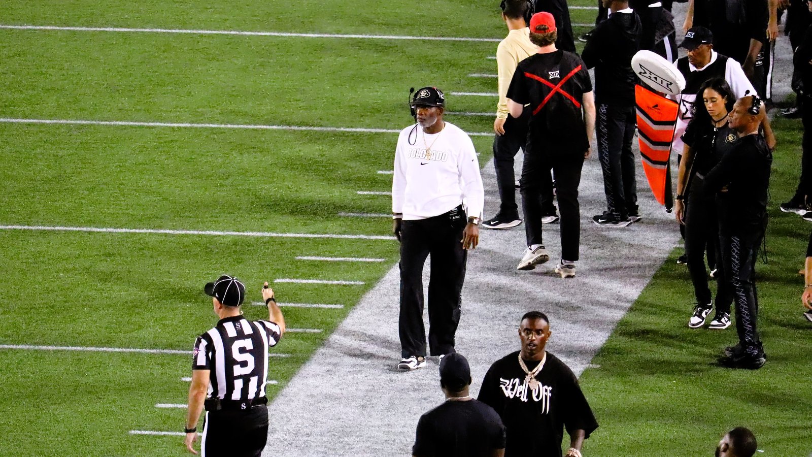 Colorado head coach Deion Sanders on the sideline (file photo)