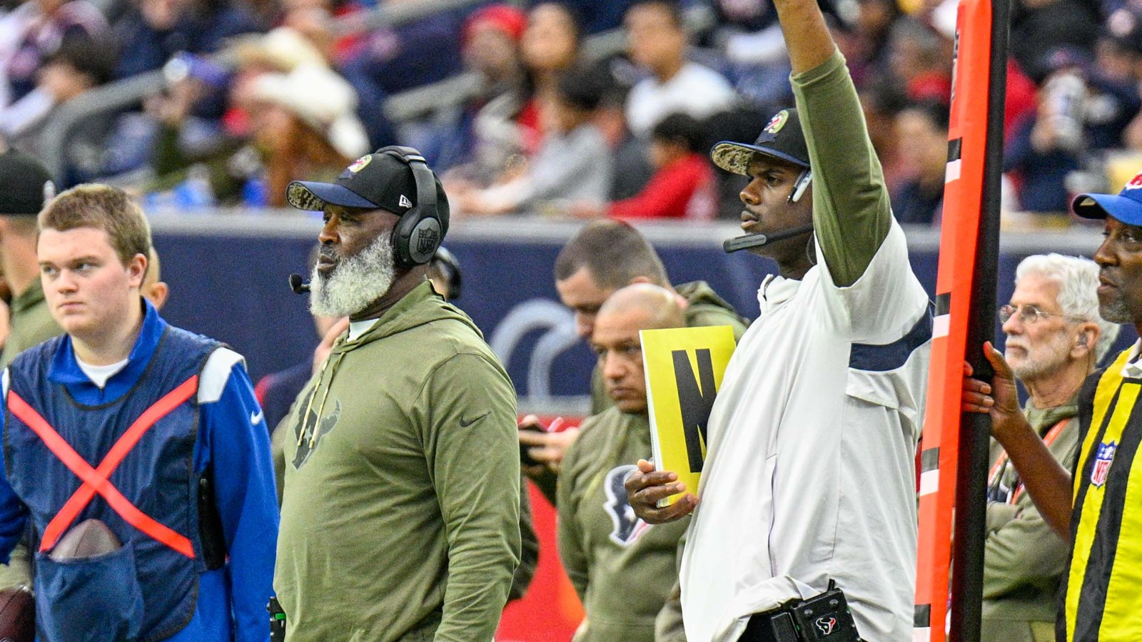 Former NFL head coach Lovie Smith on the sideline as Houston Texans head coach in 2022 (file photo)