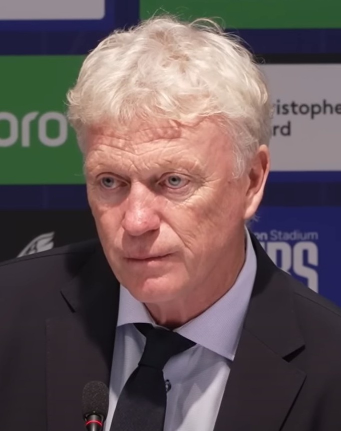 Everton manager David Moyes at a post-match press conference in 2025 (file photo)