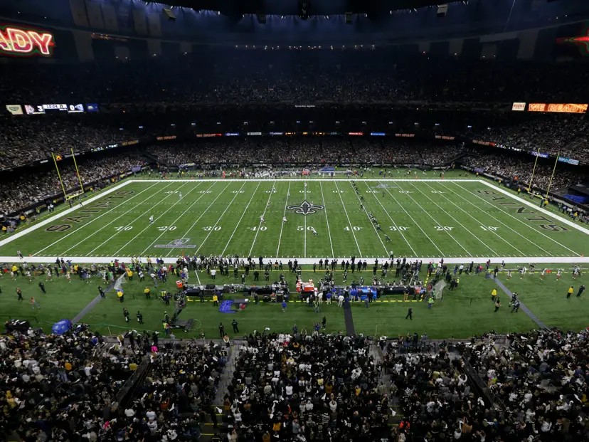 A packed Caesars Superdome on a big game night in New Orleans
