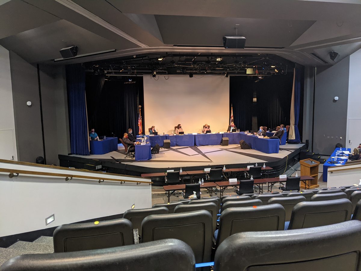 A school board meeting in session. File photo.