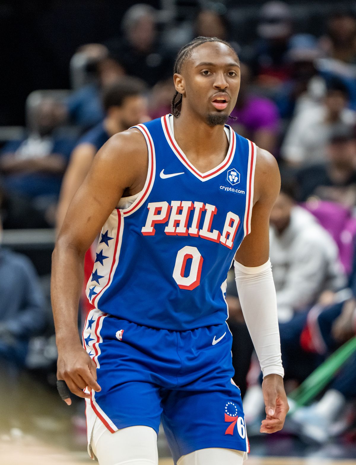 Tyrese Maxey in a Philadelphia 76ers uniform