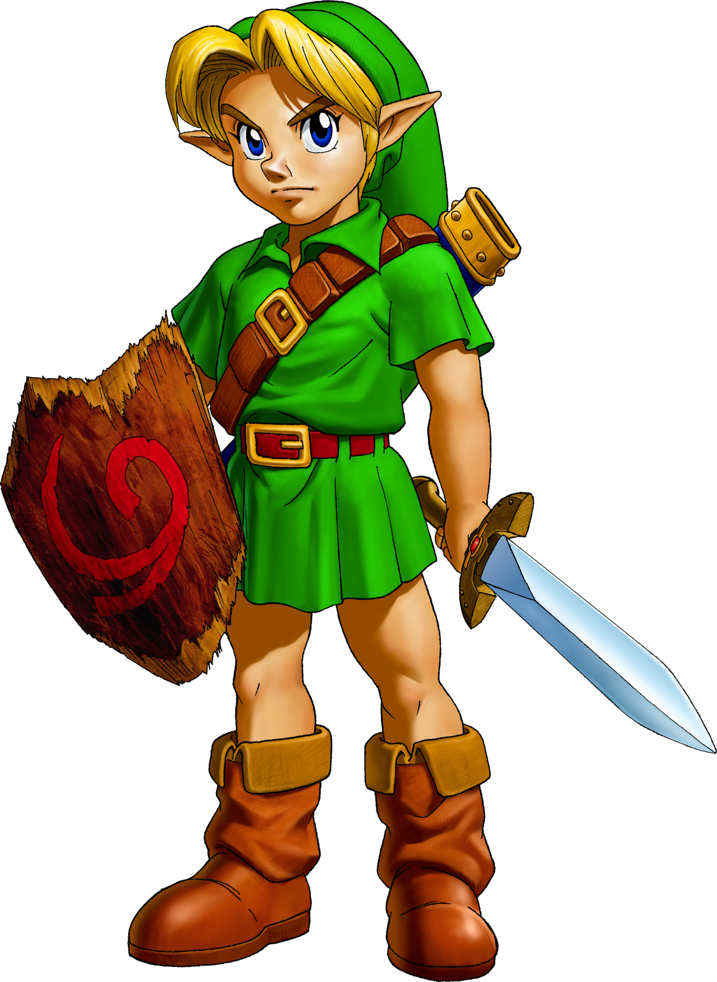Link, the hero of Hyrule, in official artwork for The Legend of Zelda: Ocarina of Time