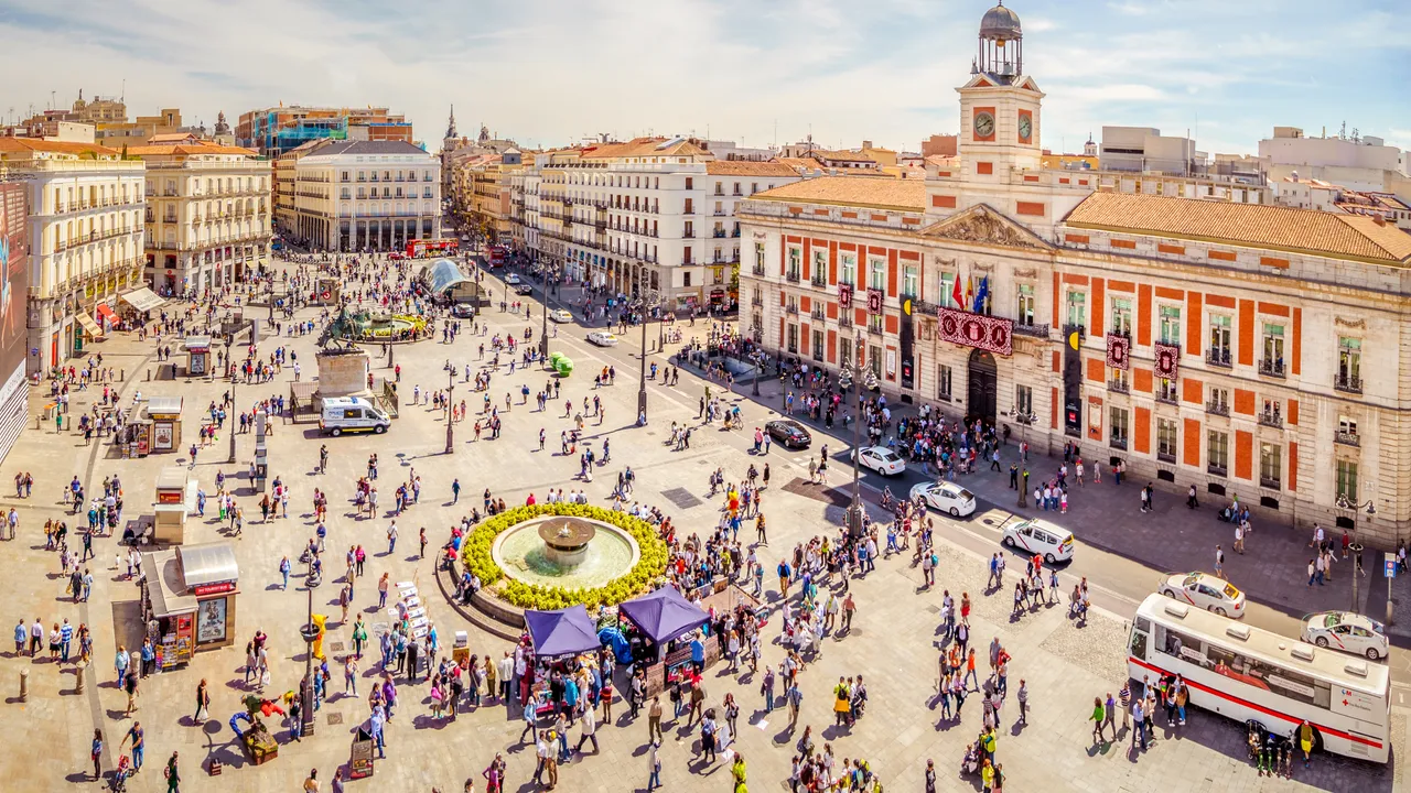 Puerta del Sol in Madrid on a sunny day