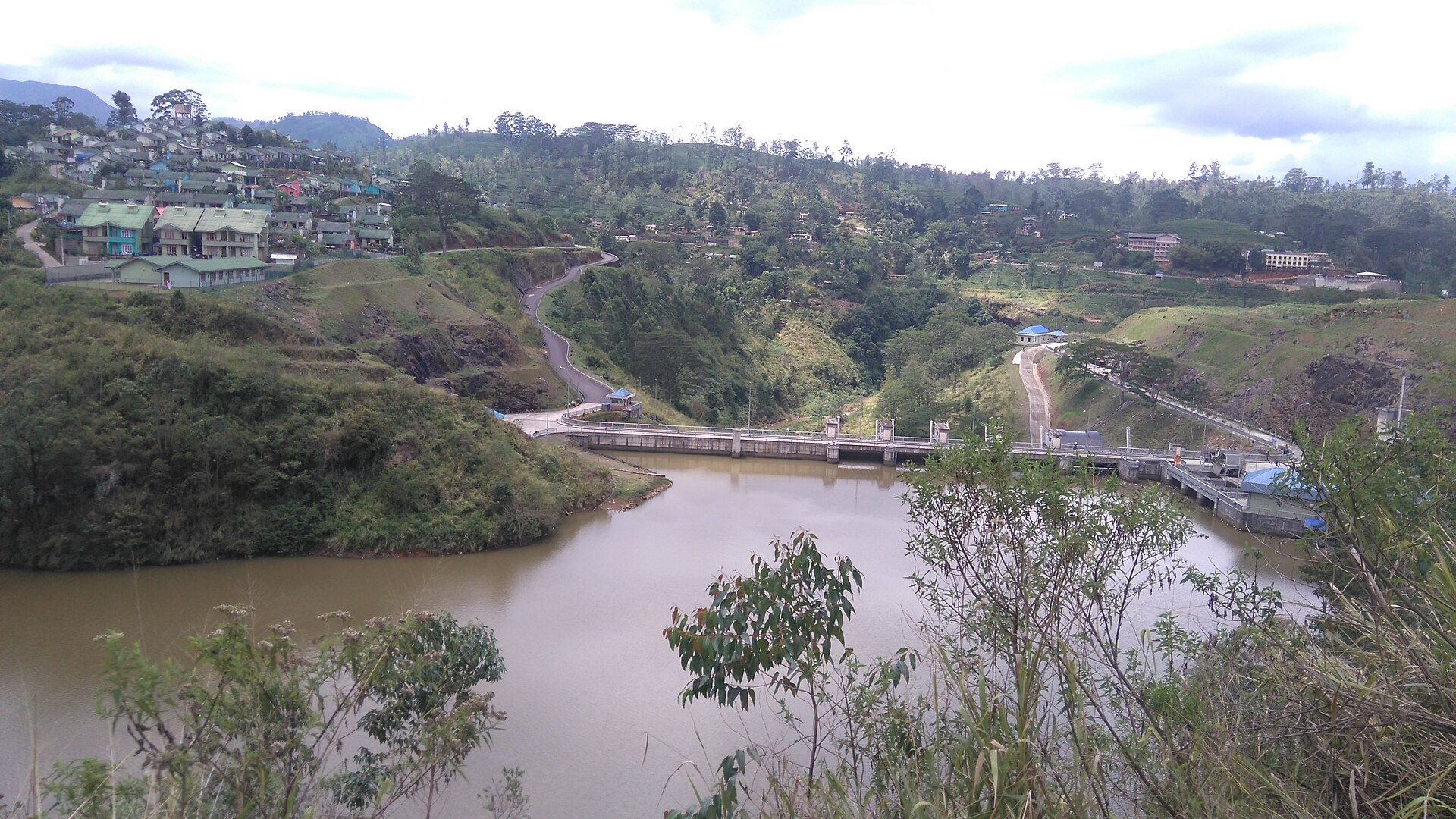 The Upper Kotmale dam in Sri Lanka's hill country