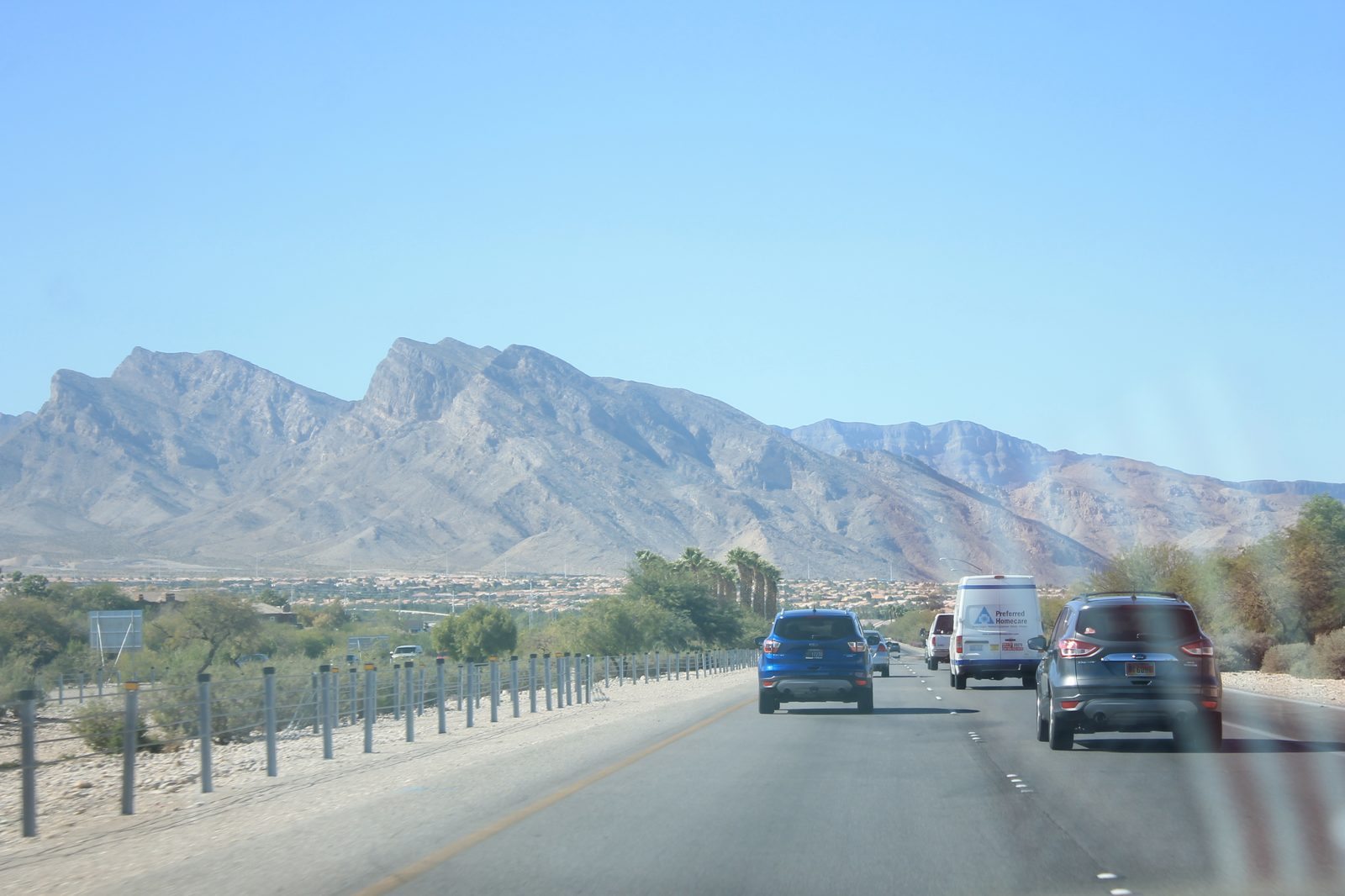 Red Rock Canyon seen from Summerlin Parkway in Las Vegas