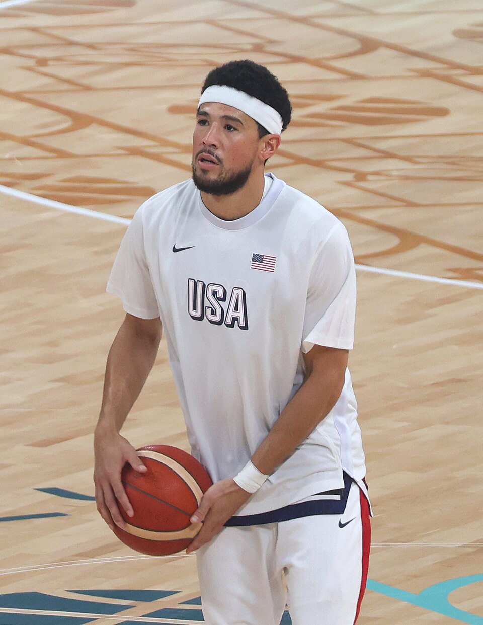 Phoenix Suns guard Devin Booker with Team USA at the 2024 Olympics (file photo)