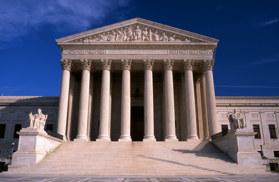 Columns and facade of the U.S. Supreme Court building