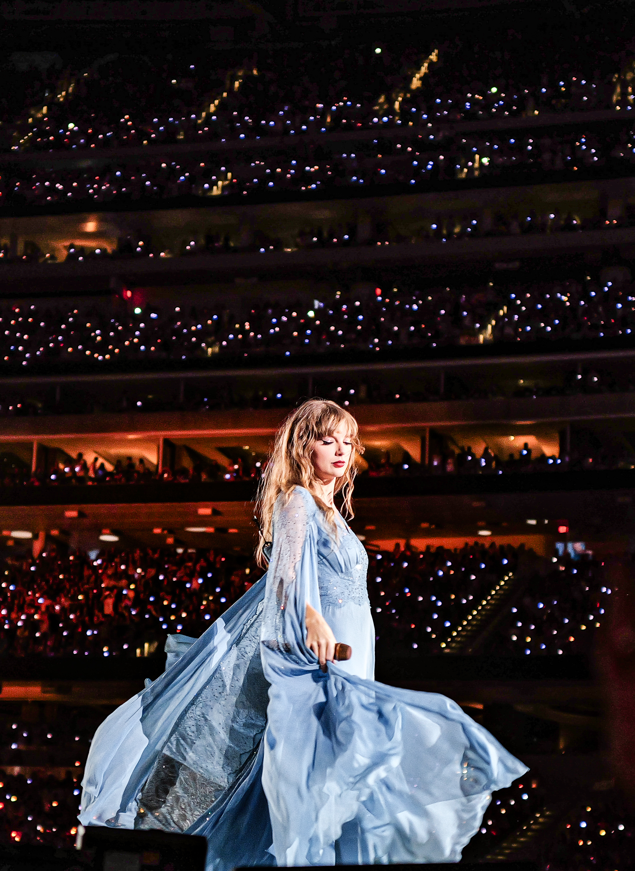 Taylor Swift performing the folklore set during the Eras Tour