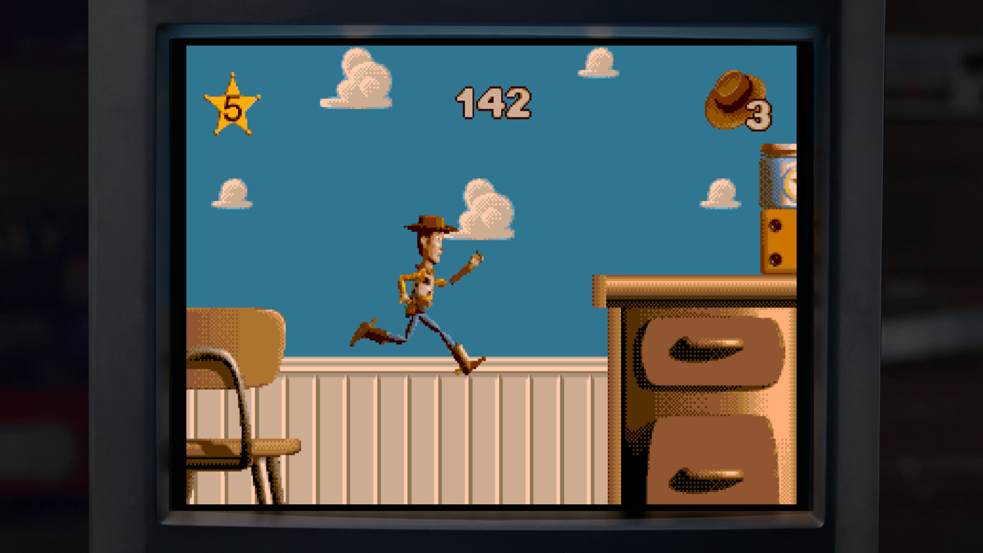 An official screenshot from Toy Story: Retro Roundup!, the Digital Eclipse and Atari collection