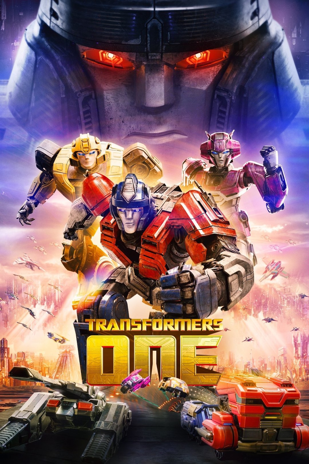 Key art from Transformers One, the animated origin story of Optimus Prime and Megatron