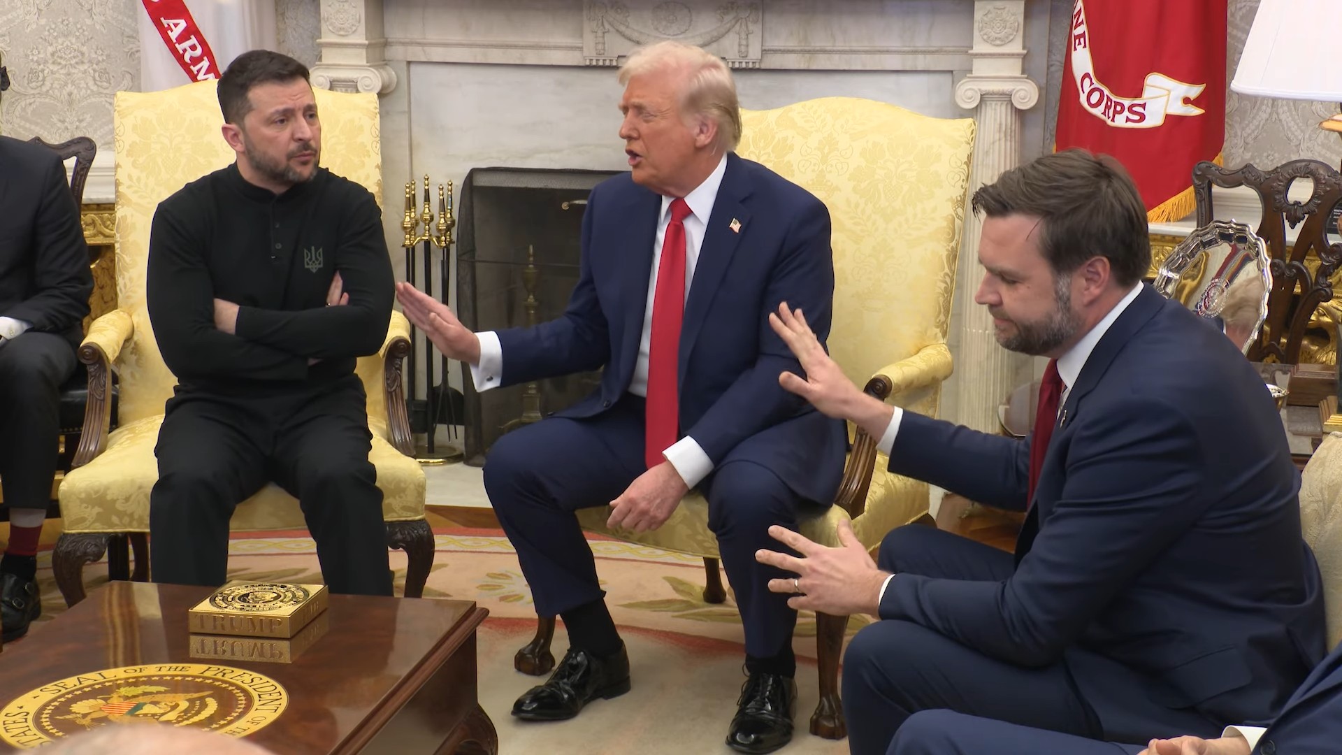 President Trump and Ukrainian President Zelenskyy during their Oval Office meeting