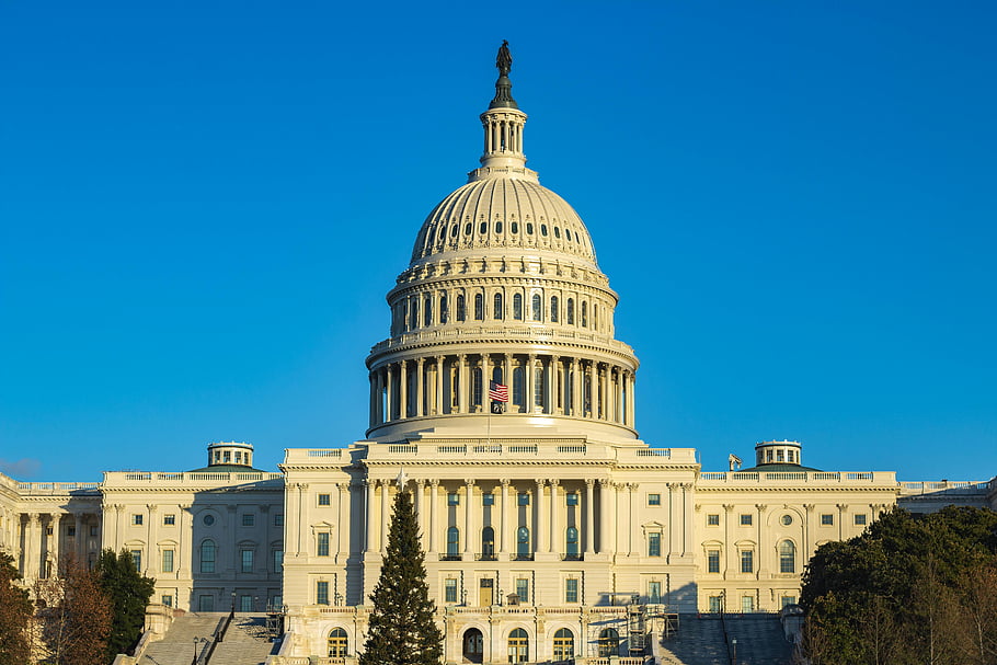 The U.S. Capitol under a clear blue sky
