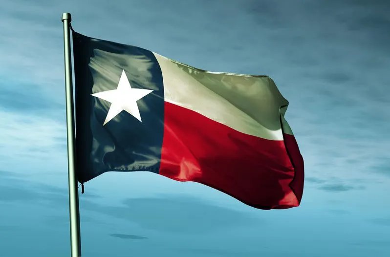 The flag of the state of Texas flying