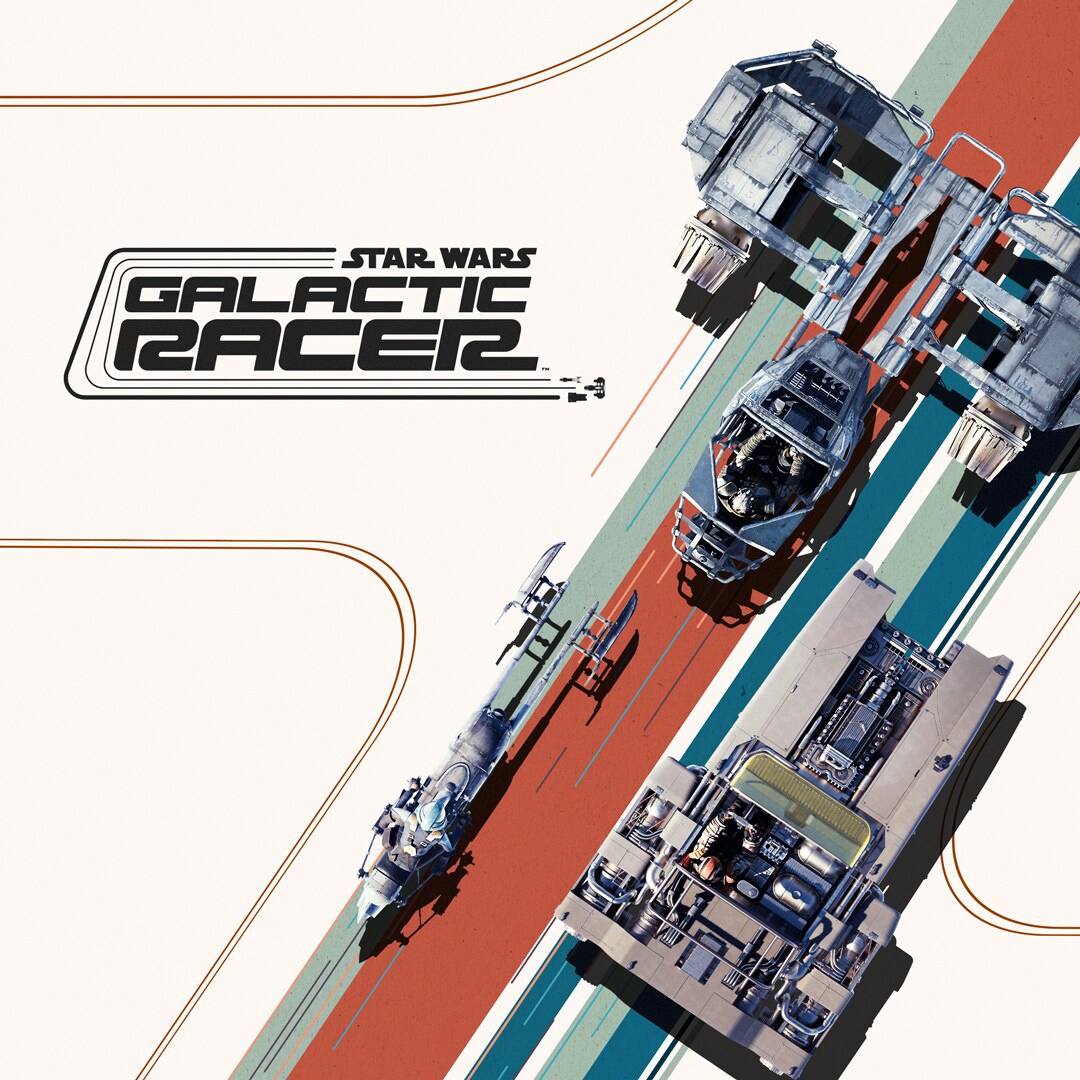 Star Wars: Galactic Racer key art — a high-speed racer tearing through an Outer Rim circuit. The runs-based roguelite racer launches October 6 on PS5, Xbox Series X|S and PC.