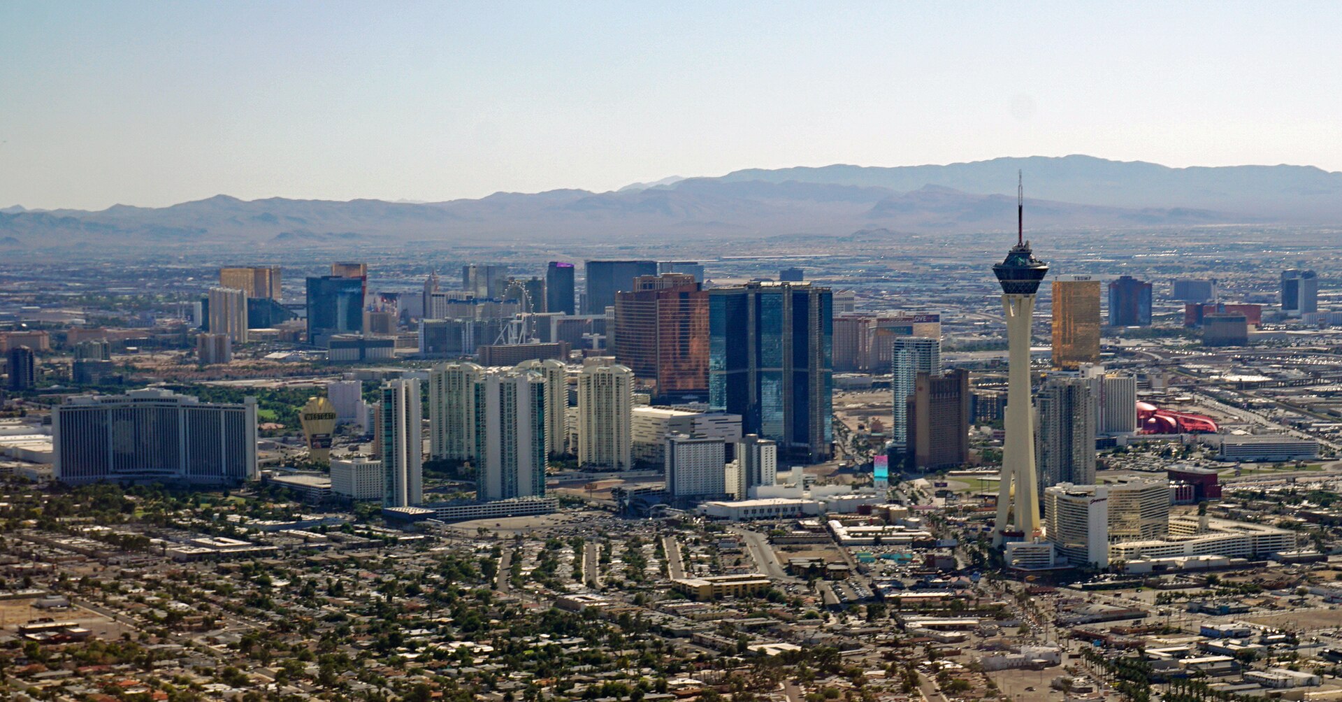 The Las Vegas Strip in daylight.