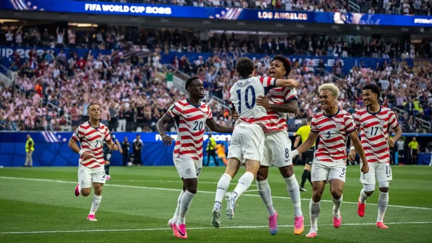 United States players celebrate during the international window