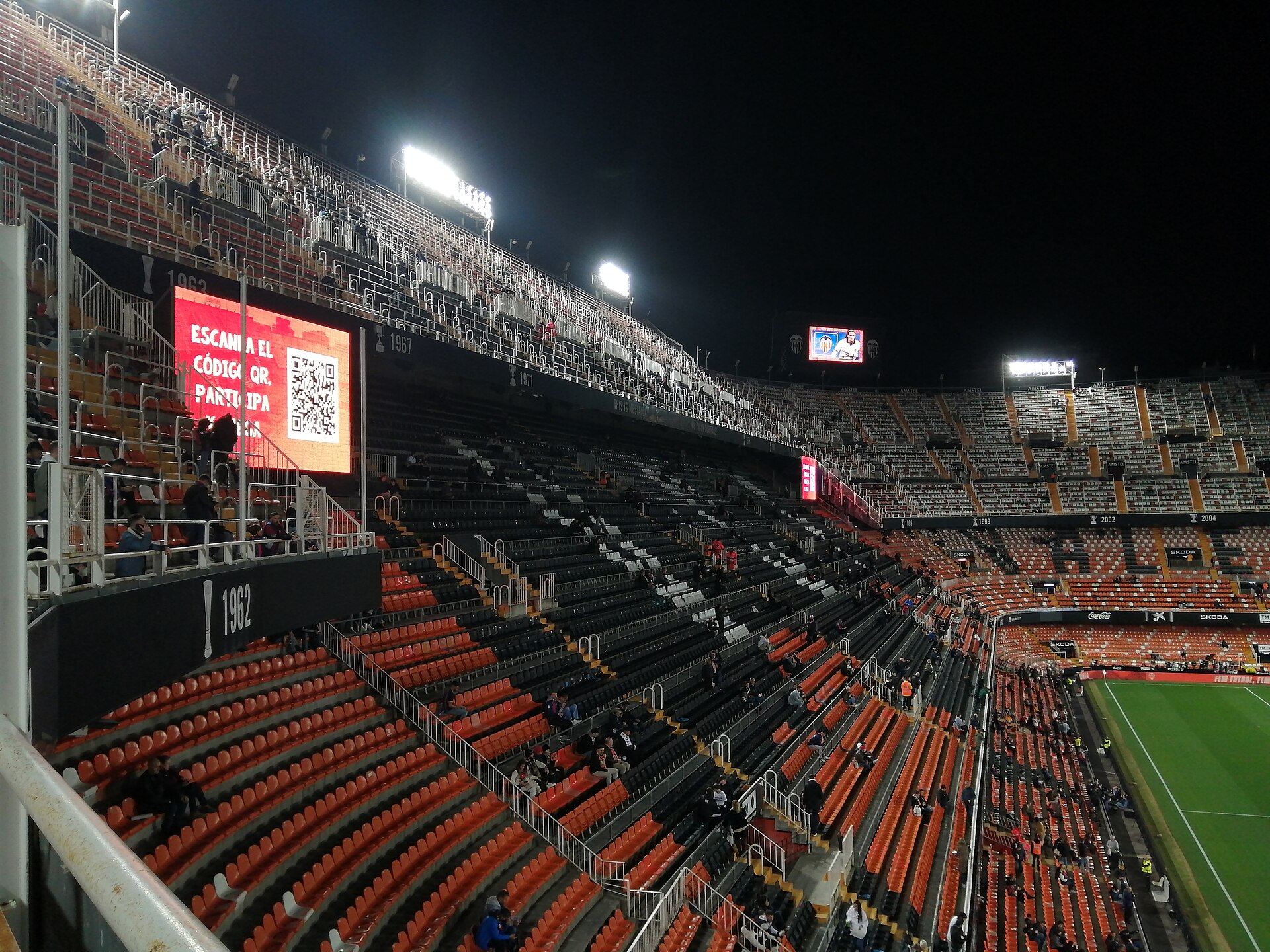 Mestalla stadium in Valencia, where Valencia drew 0-0 with Athletic Club in La Liga
