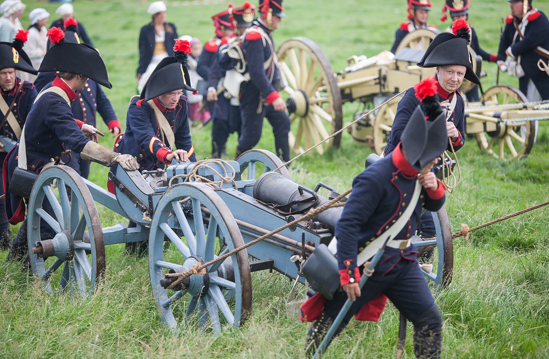 Napoleonic battle reenactors at Waterloo, evoking the Grande Armee setting of Valor Mortis (file photo)