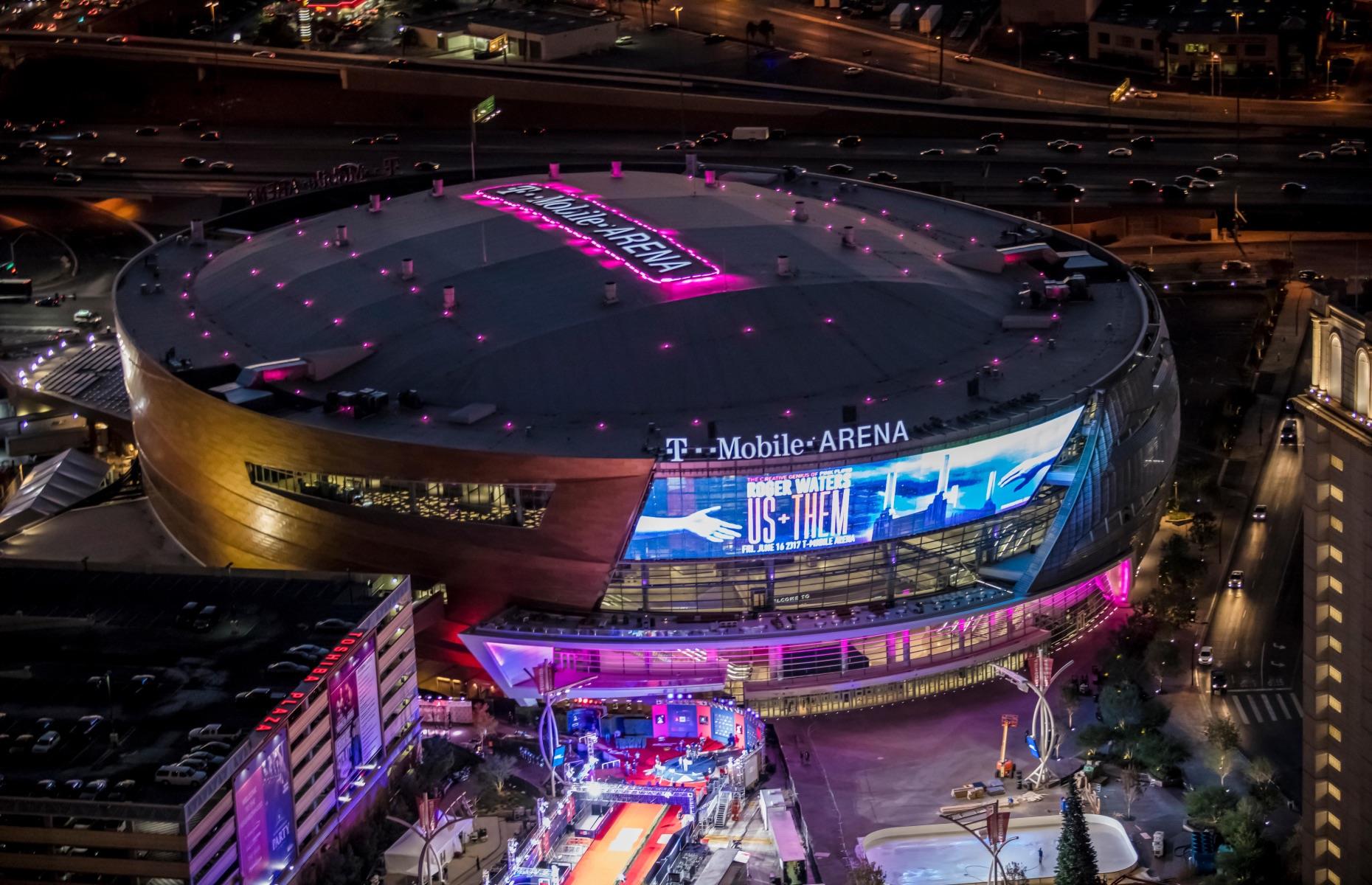 T-Mobile Arena in Las Vegas at night