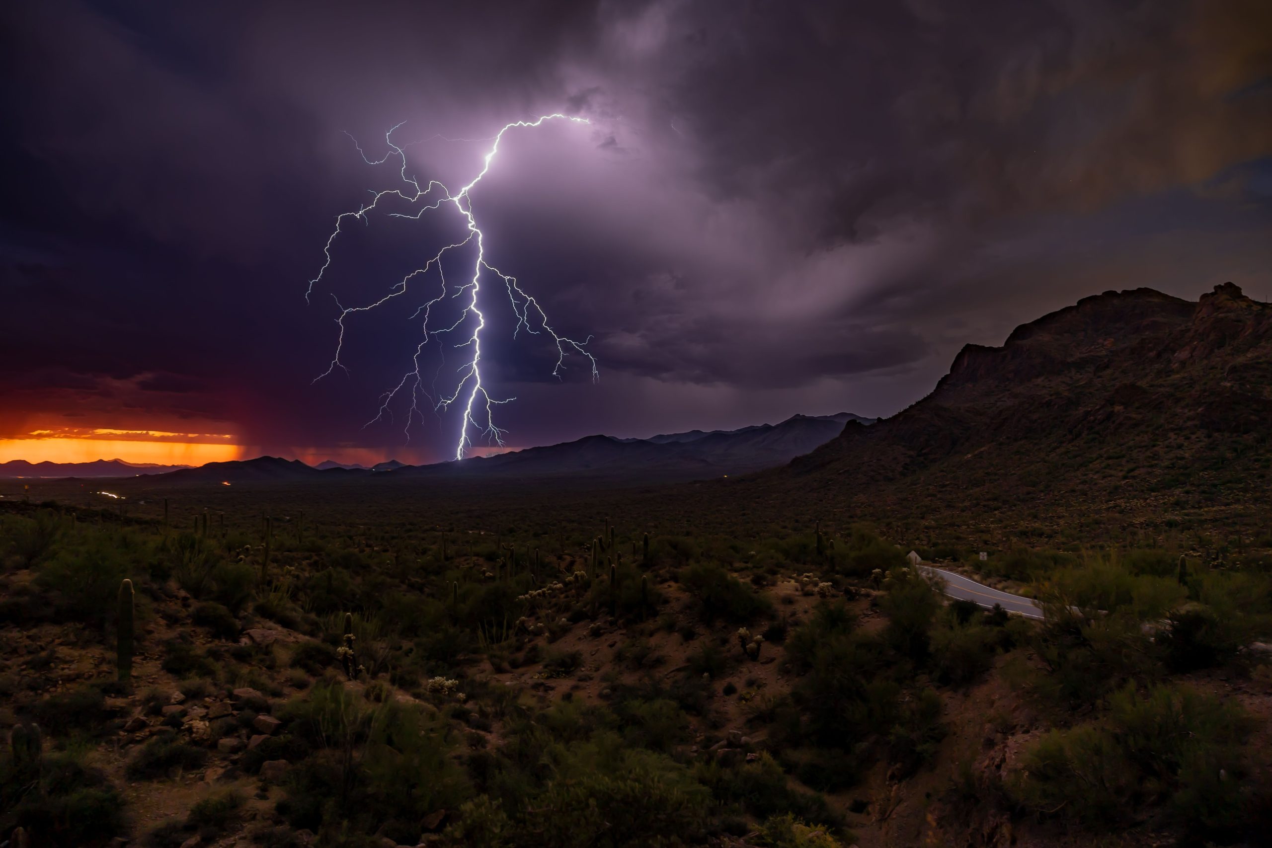 Monsoon storm clouds building over the Arizona desert