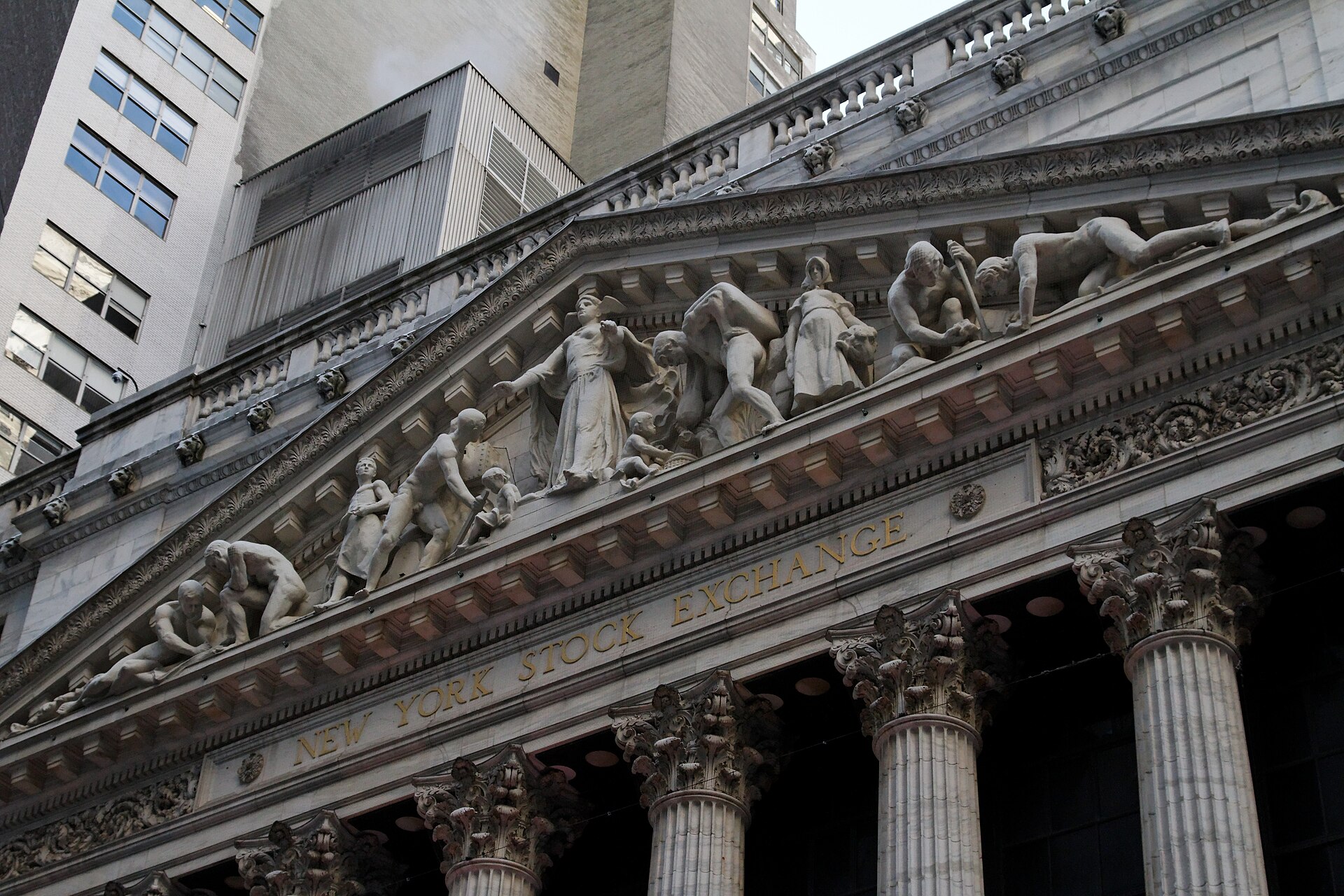 The New York Stock Exchange building on Wall Street